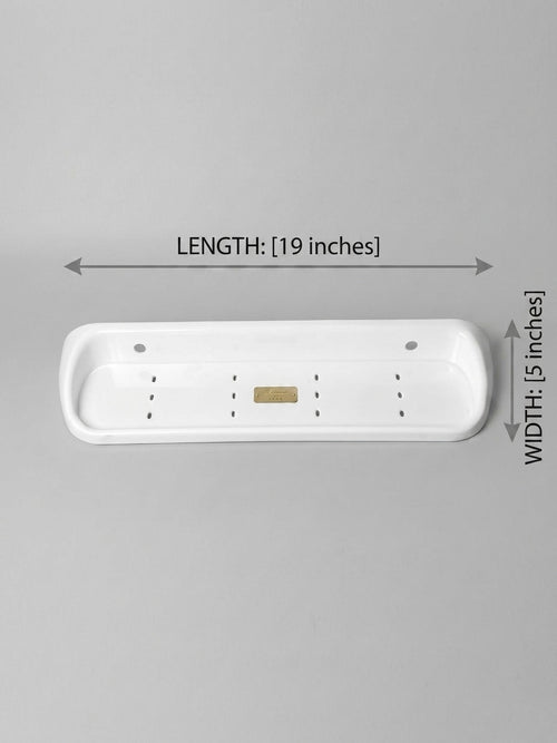 5-Piece Complete White Bathroom Accessory Set - Wall Mounted Self-Adhesive Organizers