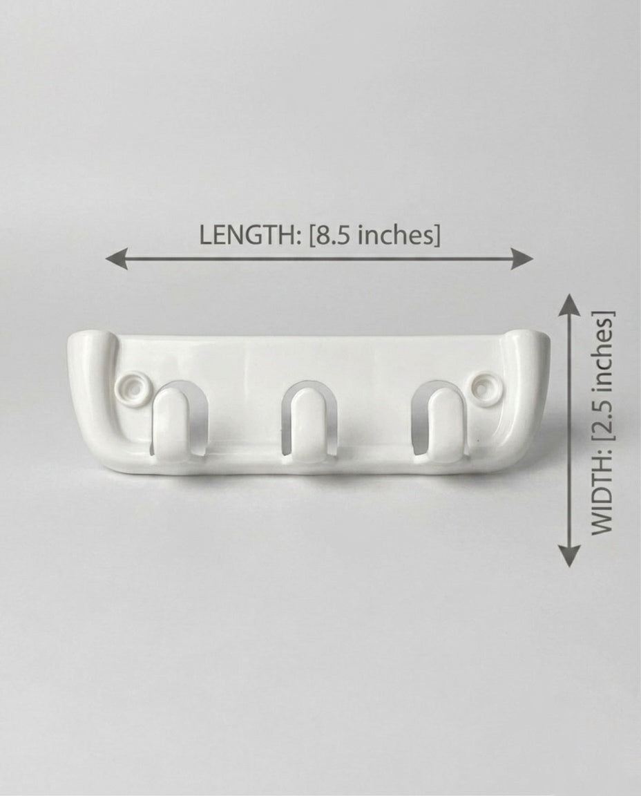 5-Piece Complete White Bathroom Accessory Set - Wall Mounted Self-Adhesive Organizers
